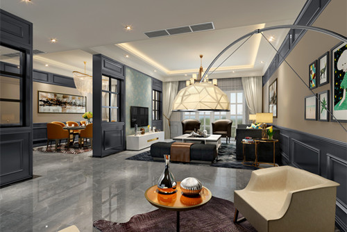 梧州市榜山三級45號住宅樓輕奢風格四居室裝修案例