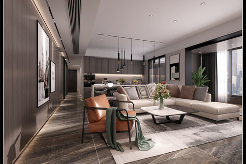 玉林市御景花園輕奢風格三居室裝修案例