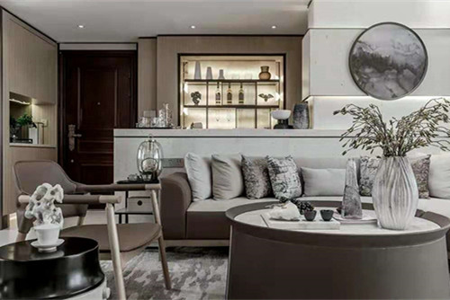 梧州市恒輝萬象公館新中式風格三居室裝修案例