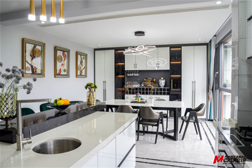 德陽市嘉銘悅城輕奢風(fēng)格四居室裝修案例