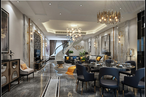 德陽(yáng)市萬(wàn)興 一品輕奢風(fēng)格三居室裝修案例