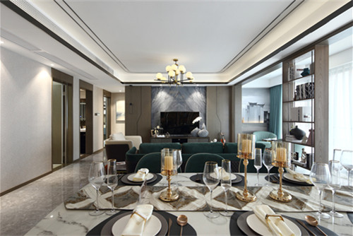 德陽市101地質(zhì)隊(duì)家屬院輕奢風(fēng)格三居室裝修案例