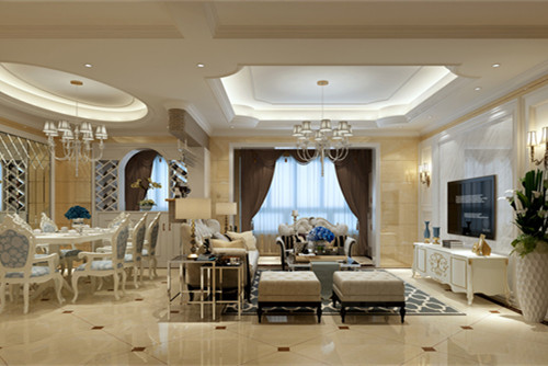 德陽市德信佳苑歐式風格四居室裝修案例
