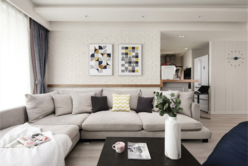 德陽市澳門路36號院北歐風格三居室裝修案例