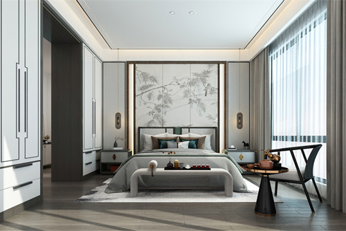 海口市江畔人家新中式風(fēng)格別墅裝修案例