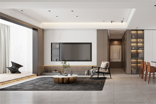 海口市保利中央海岸輕奢風(fēng)格平層裝修案例