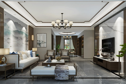 惠州市中頤海倫堡新中式風(fēng)格四居室裝修案例