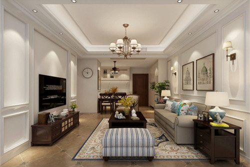 惠州市中洲天御美式風(fēng)格四居室裝修案例