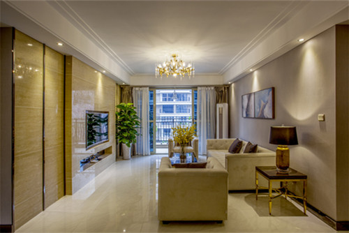 德陽市88號苑輕奢風格三居室裝修案例