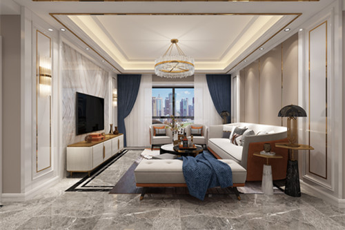 玉林市御景花園輕奢風格四居室裝修案例