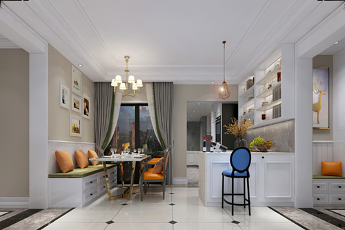 百色市金山華城歐式風(fēng)格三居室裝修案例