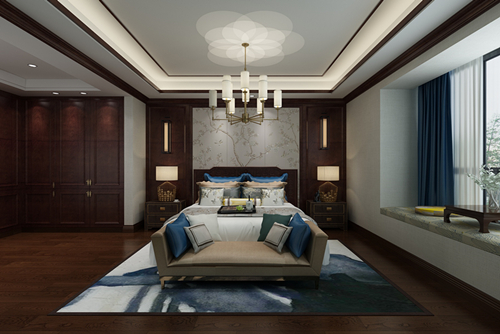 百色市金山華城新中式風(fēng)格四居室裝修案例