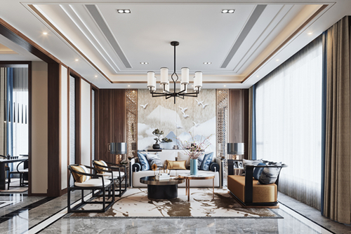 陽江市廚邦豪庭新中式風(fēng)格別墅裝修案例