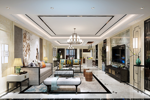 佛山市建發(fā)·融創(chuàng)·雅居樂(lè)丨和璽新中式風(fēng)格三居室裝修案例