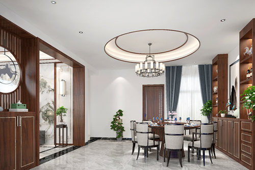 韶關(guān)市外灘華府新中式風格別墅裝修案例