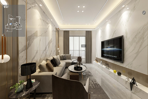 廣州市峰湖御境輕奢風(fēng)格四居室裝修案例