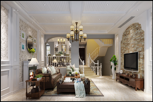湖州市華都蘭廷公館美式風(fēng)格別墅裝修案例