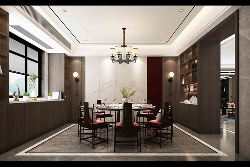 茂名市東恒新城新中式風(fēng)格別墅裝修案例