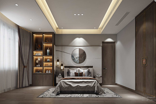 三明市上河國(guó)際盛金園新中式風(fēng)格別墅裝修案例