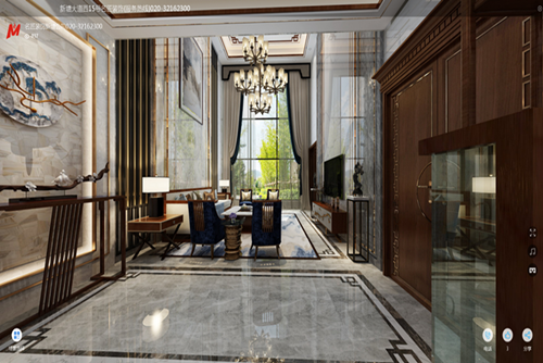 廣州市雅居樂富春山居新中式風(fēng)格復(fù)式裝修案例