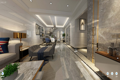 廣州市萬科城市花園(黃埔)輕奢風格復式裝修案例