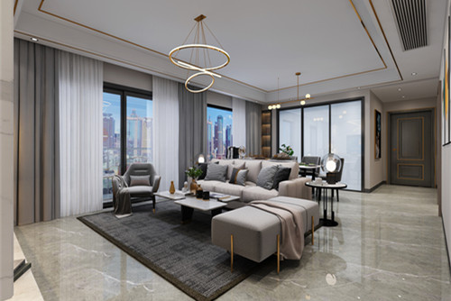 中山市敏捷紫嶺國際現(xiàn)代簡約風格三居室裝修案例