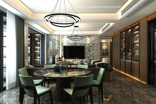 中山市方直彩虹公館別墅現(xiàn)代簡(jiǎn)約風(fēng)格四居室裝修案例