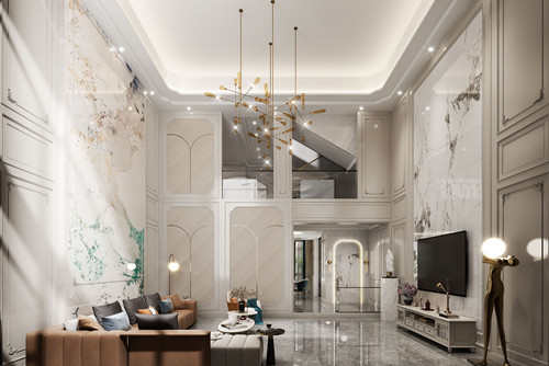 潮州市彩宏花園輕奢風(fēng)格別墅裝修案例