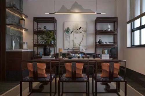 珠海市保利茉莉花園新中式風格別墅裝修案例