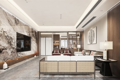 汕頭市雙悅灣新中式風(fēng)格四居室裝修案例