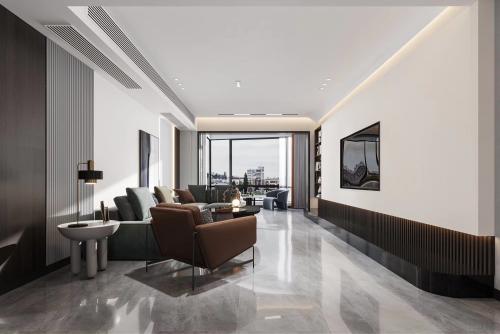 潮州市北橋大廈現(xiàn)代簡(jiǎn)約風(fēng)格三居室裝修案例