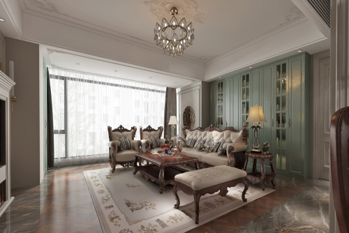 德陽市百通廣場新中式風(fēng)格二居室裝修案例