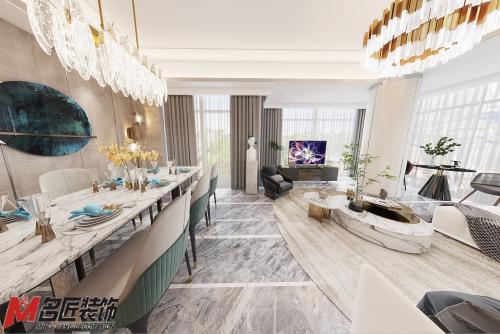 陽江市福達(dá)名苑輕奢風(fēng)格三居室裝修案例