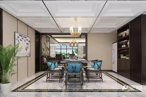 汕頭市逸景陽(yáng)光嘉府新中式風(fēng)格三居室裝修案例